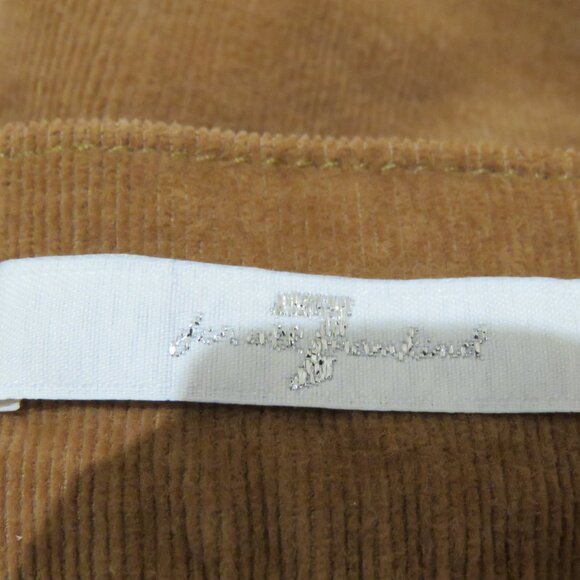 7 FOR ALL MANKIND Button Front Corduroy Mini Skirt Penny Tan Retro Boho Preppy - Picture 12 of 13